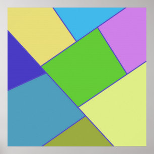 veelkleurige geometrische kunst poster