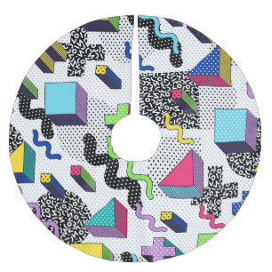 Veelkleurige geometrische vormen, retro patroon. kerstboom rok