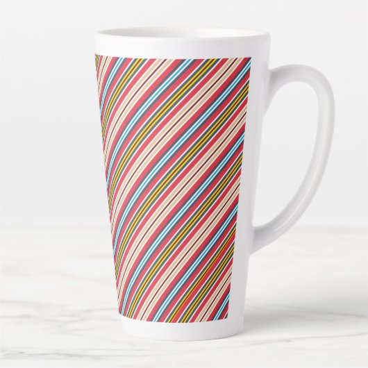 Veelkleurige geplakte strepen patroon-57666 latte mok (Rechts)