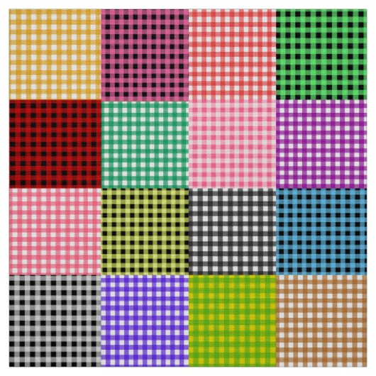 Veelkleurige Gingham Patchwork Plaid Pattern Stof (Swatch)