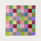 Veelkleurige Gingham Patchwork Plaid Pattern Wandkleed (Voorkant)