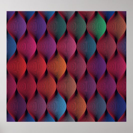 Veelkleurige golvende geometrische print (Voorkant)