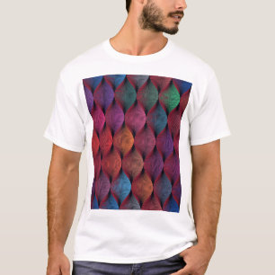 Veelkleurige golvende geometrische print t-shirt