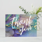 Veelkleurige Gouden Vloeibare Abstracte Kunst Casu Bedankkaart (Staand voorkant)