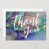 Veelkleurige Gouden Vloeibare Abstracte Kunst Casu Bedankkaart (Voorkant / Achterkant)
