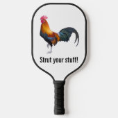 veelkleurige haan "Strut Your Stut" Pickleball Paddle (Voorkant)