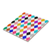 Veelkleurige Harlequin Diamonds Patroonontwerp Tegeltje (Zijkant)