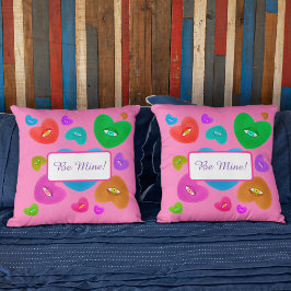 Veelkleurige harten met oogbal Liefde Valentijnse  Kussen