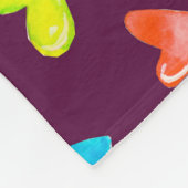 Veelkleurige harten: Waterverf Paarse patroon. Fleece Deken (Hoek)