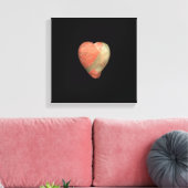 Veelkleurige hartvormige steen canvas afdruk (Insitu (Woonkamer))