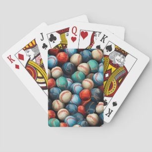 Veelkleurige honkballen pokerkaarten