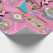 Veelkleurige jaren '90 cadeaupapier (Hoek)