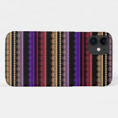 Veelkleurige kant op zwart Case-Mate iPhone case (Achterkant (horizontaal))
