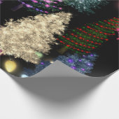 Veelkleurige kerstbomen cadeaupapier (Hoek)