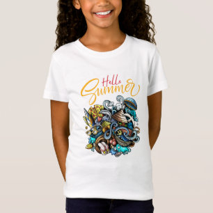 Veelkleurige kleurrijke feestelijke illustratie t-shirt