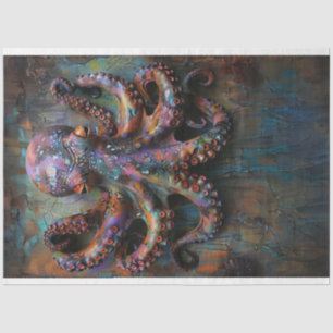 Veelkleurige levendige Octopus Decoupage Tissuepapier