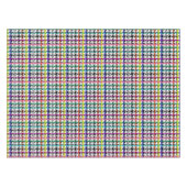 Veelkleurige lijnen op geplakt houndstooth ontwerp tafelkleed (Voorkant (Horizontaal))