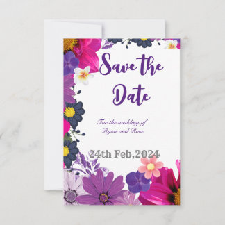 Veelkleurige minimalistische bloemenwinkel Save Th The Date