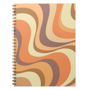 Veelkleurige moderne retro golven ontwerp notitieboek