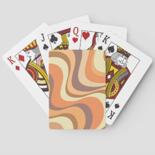 Veelkleurige moderne retro golven ontwerp pokerkaarten