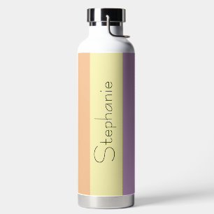 Veelkleurige Moderne Strepen met Naam Waterfles