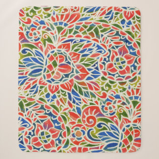 Veelkleurige Paisley Print Batik Patroon Sherpa Deken