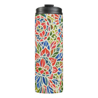 Veelkleurige Paisley Print Batik Patroon Thermosbeker
