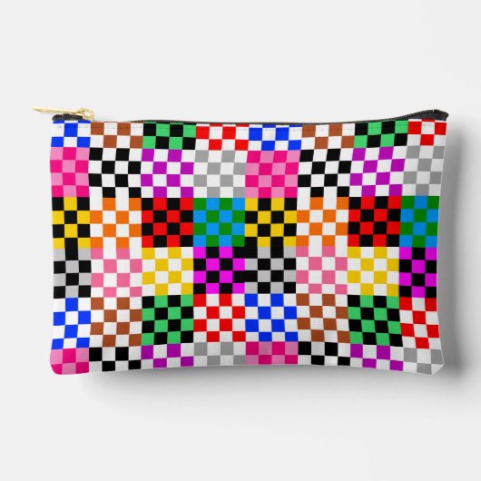 Veelkleurige patchwork check patroonontwerp etui (Voorkant)