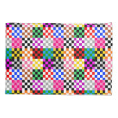 Veelkleurige patchwork check patroonontwerp kussensloop (Achterkant)