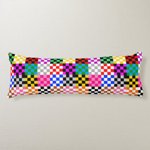 Veelkleurige patchwork check patroonontwerp lichaamskussen