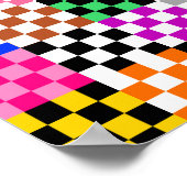Veelkleurige patchwork check patroonontwerp poster (Hoek)
