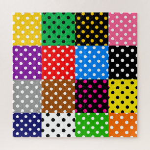 Veelkleurige Patchwork Quilt Polka Dots Legpuzzel