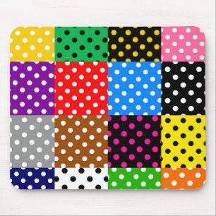 Veelkleurige Patchwork Quilt Polka Dots Muismat