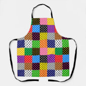 Veelkleurige Patchwork Quilt Polka Dots Schort (Voorkant)