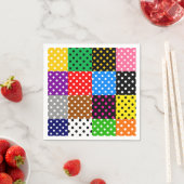 Veelkleurige Patchwork Quilt Polka Dots Servet (Insitu)