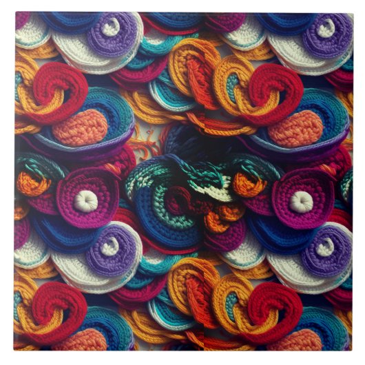 veelkleurige patchwork tegeltje (Voorkant)