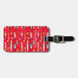 Veelkleurige Pijl Patroon Thunder_Cove Bagagelabel