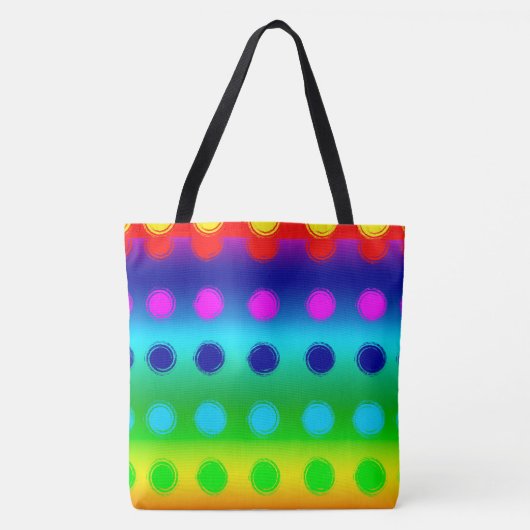 Veelkleurige Polka Dots Canvas tas (Voorkant)