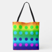 Veelkleurige Polka Dots Canvas tas (Achterkant)