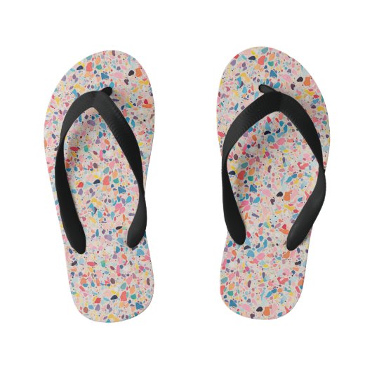 Veelkleurige Regenboog Terrazzo patroon Kinder Teenslippers (Voetbed)