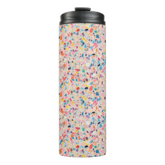 Veelkleurige Regenboog Terrazzo patroon Thermosbeker