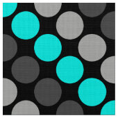 Veelkleurige Retro Polka Dots Grijs turquoise Stof (Close Up)