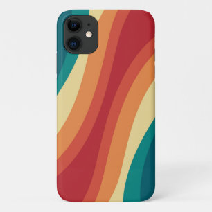 Veelkleurige retro stijl golven ontwerp iPhone 11 hoesje