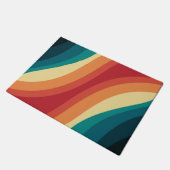 Veelkleurige retro stijl golven ontwerp deurmat (Schuin)