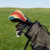 Veelkleurige retro stijl golven ontwerp golfheadcover (Insitu)
