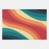 Veelkleurige retro stijl golven ontwerp inpakpapier vel (Voorkant)