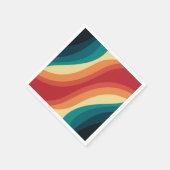 Veelkleurige retro stijl golven ontwerp servet (Hoek)