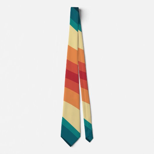 Veelkleurige retro stijl golven ontwerp stropdas (Voorkant)