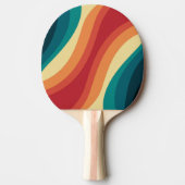 Veelkleurige retro stijl golven ontwerp tafeltennisbatje (Voorkant)