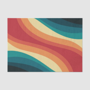 Veelkleurige retro stijl golven ontwerp tissuepapier